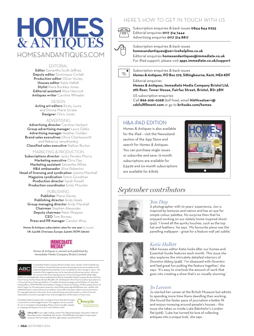 Homes & Antiques Magazine Preview Pages