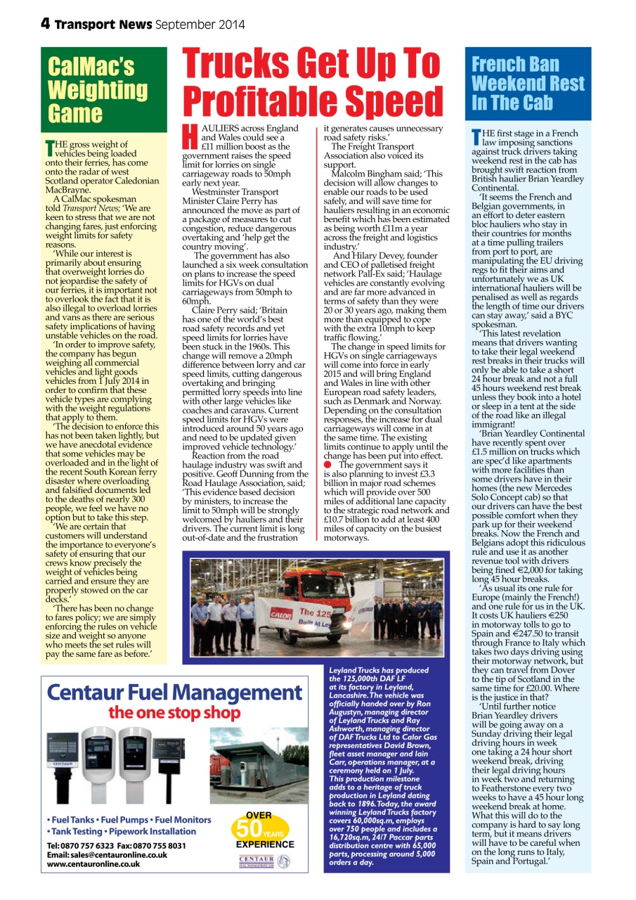 Transport News Preview Pages