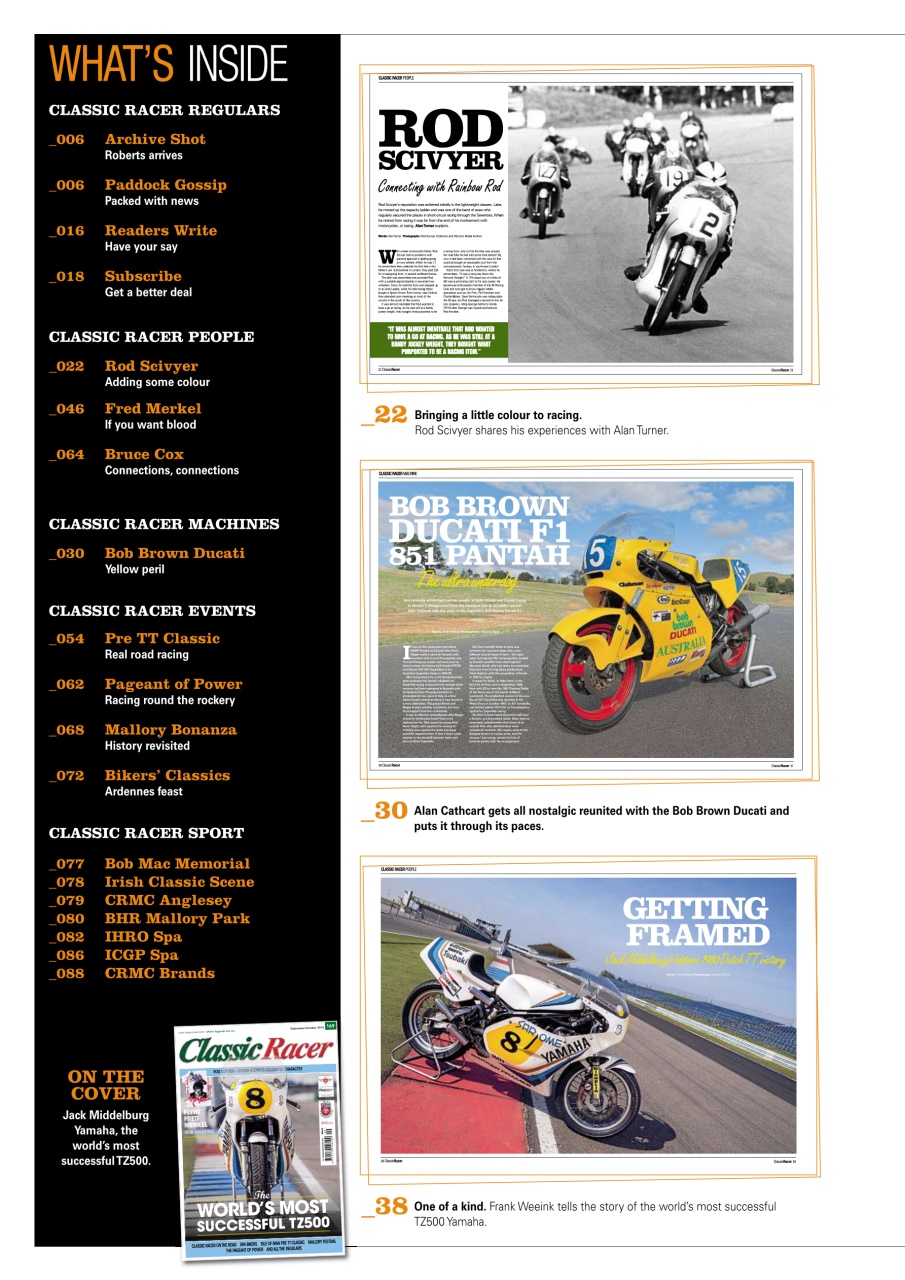 Classic Racer Preview Pages