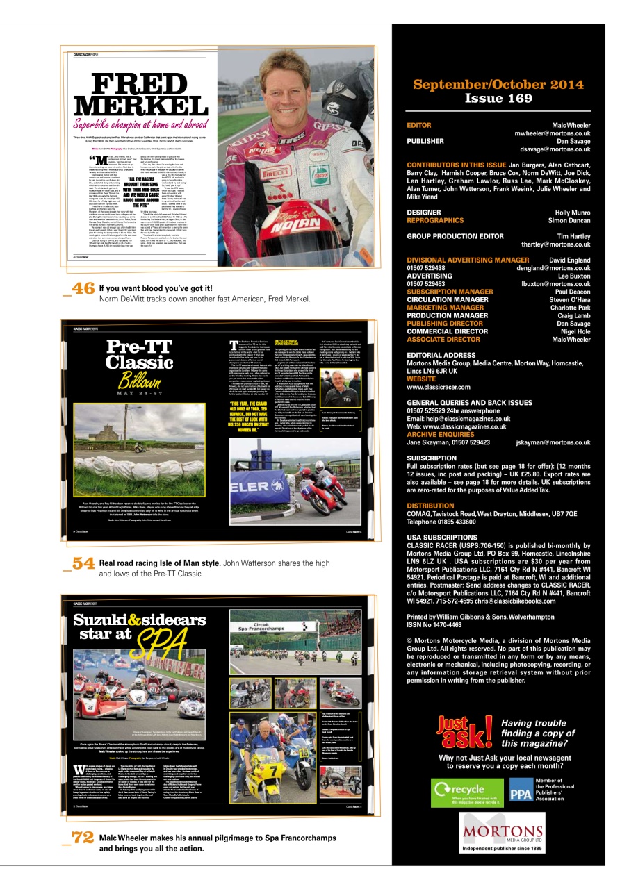 Classic Racer Preview Pages