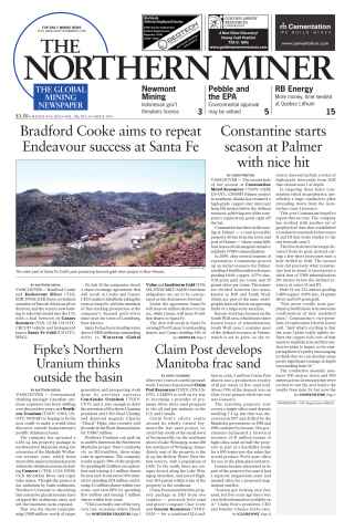 The Northern Miner issue Vol. 100 No. 25