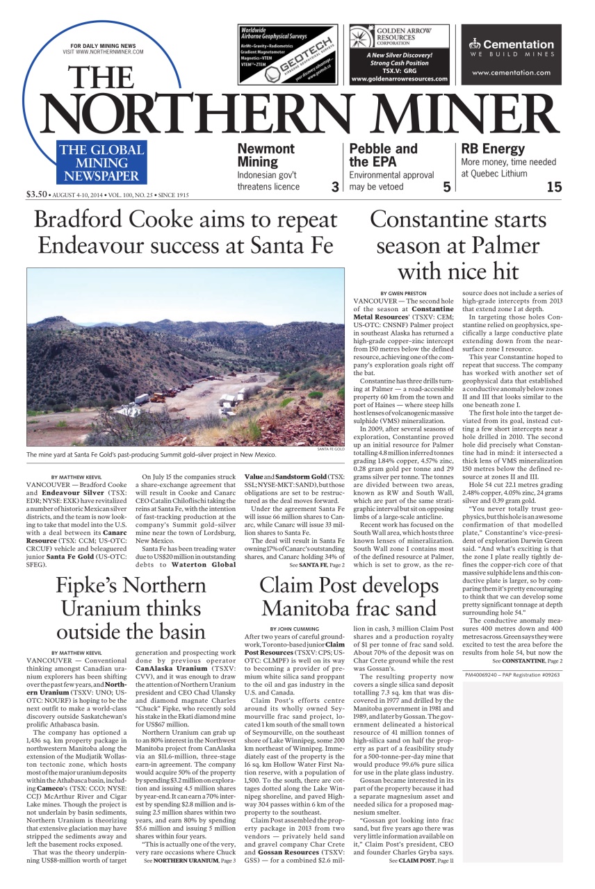 The Northern Miner Preview Pages