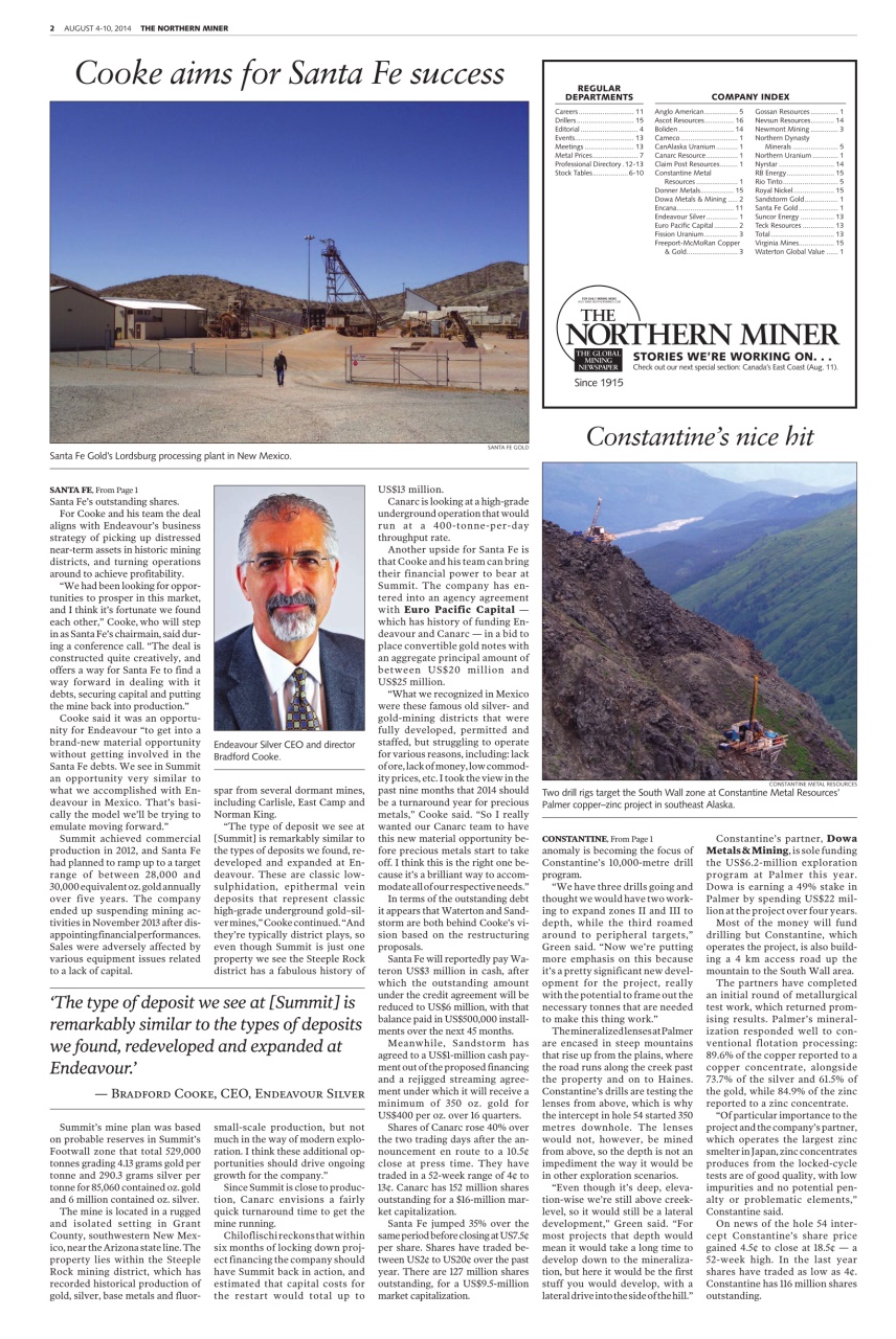 The Northern Miner Preview Pages