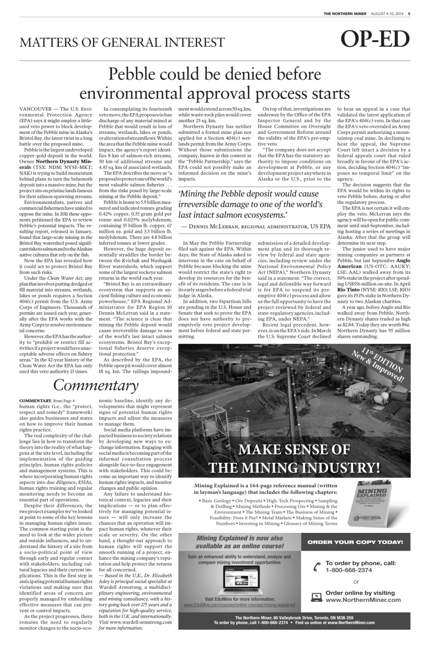 The Northern Miner Preview Pages