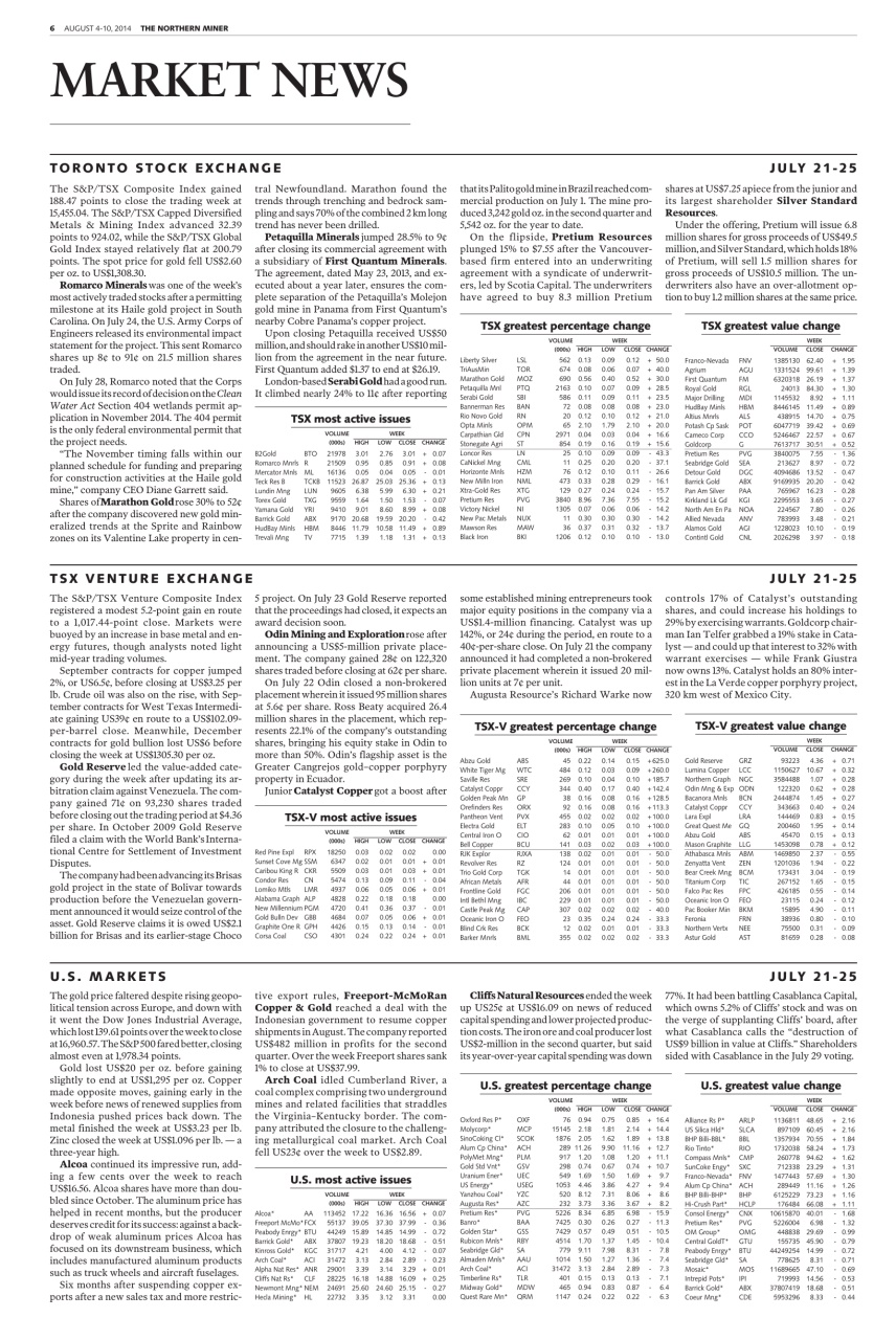 The Northern Miner Preview Pages