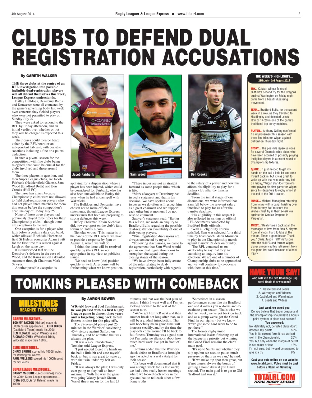 League Express Preview Pages