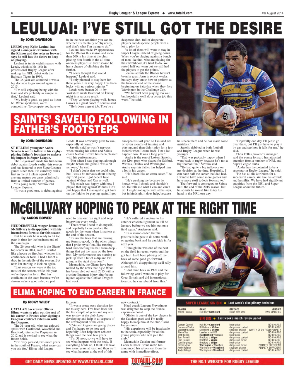 League Express Preview Pages