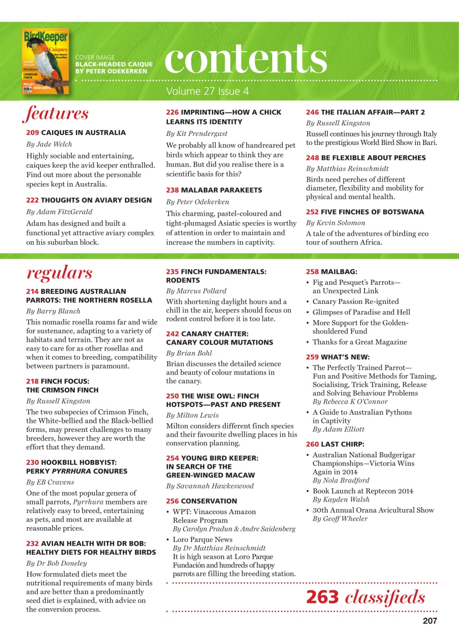 Australian Birdkeeper Magazine Preview Pages