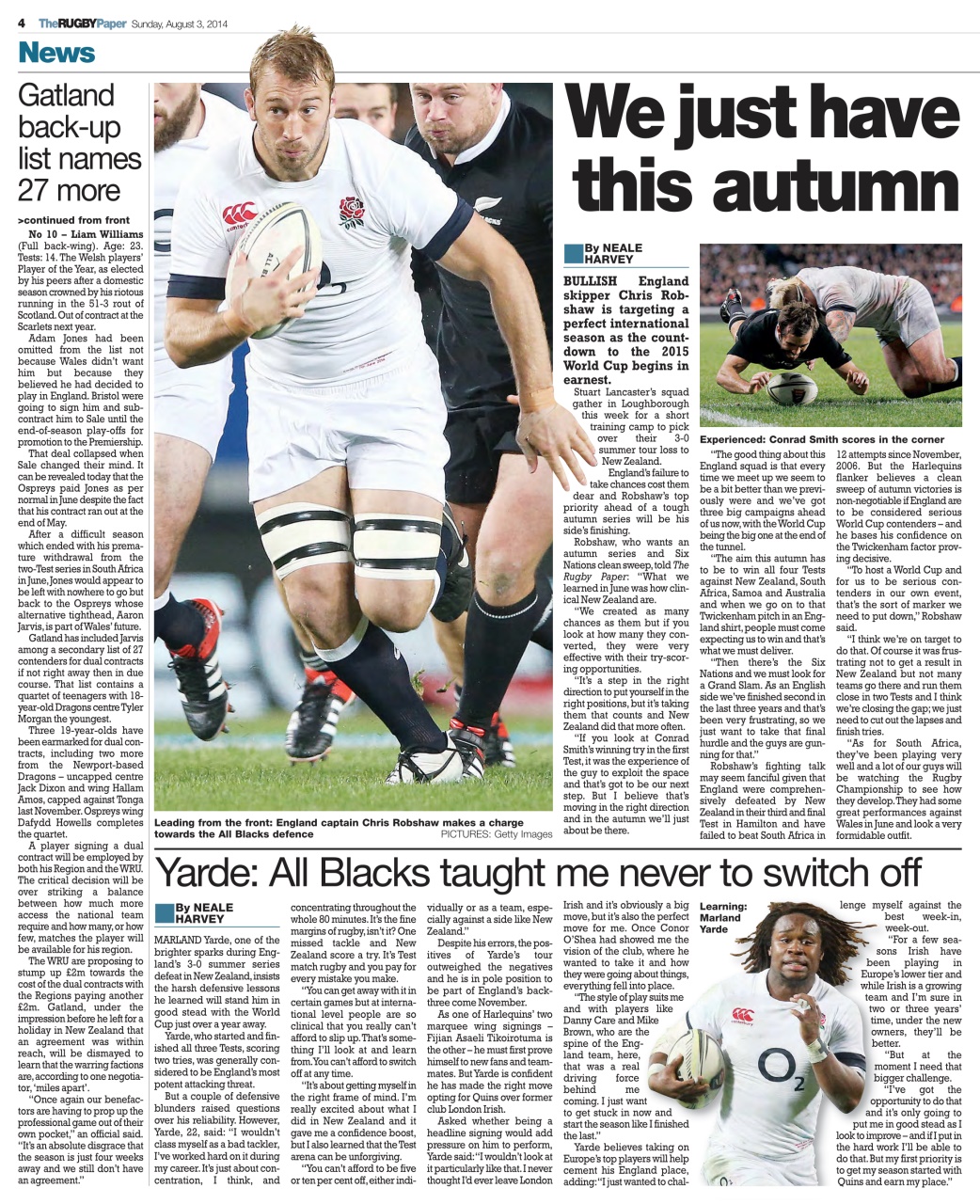 The Rugby Paper Preview Pages