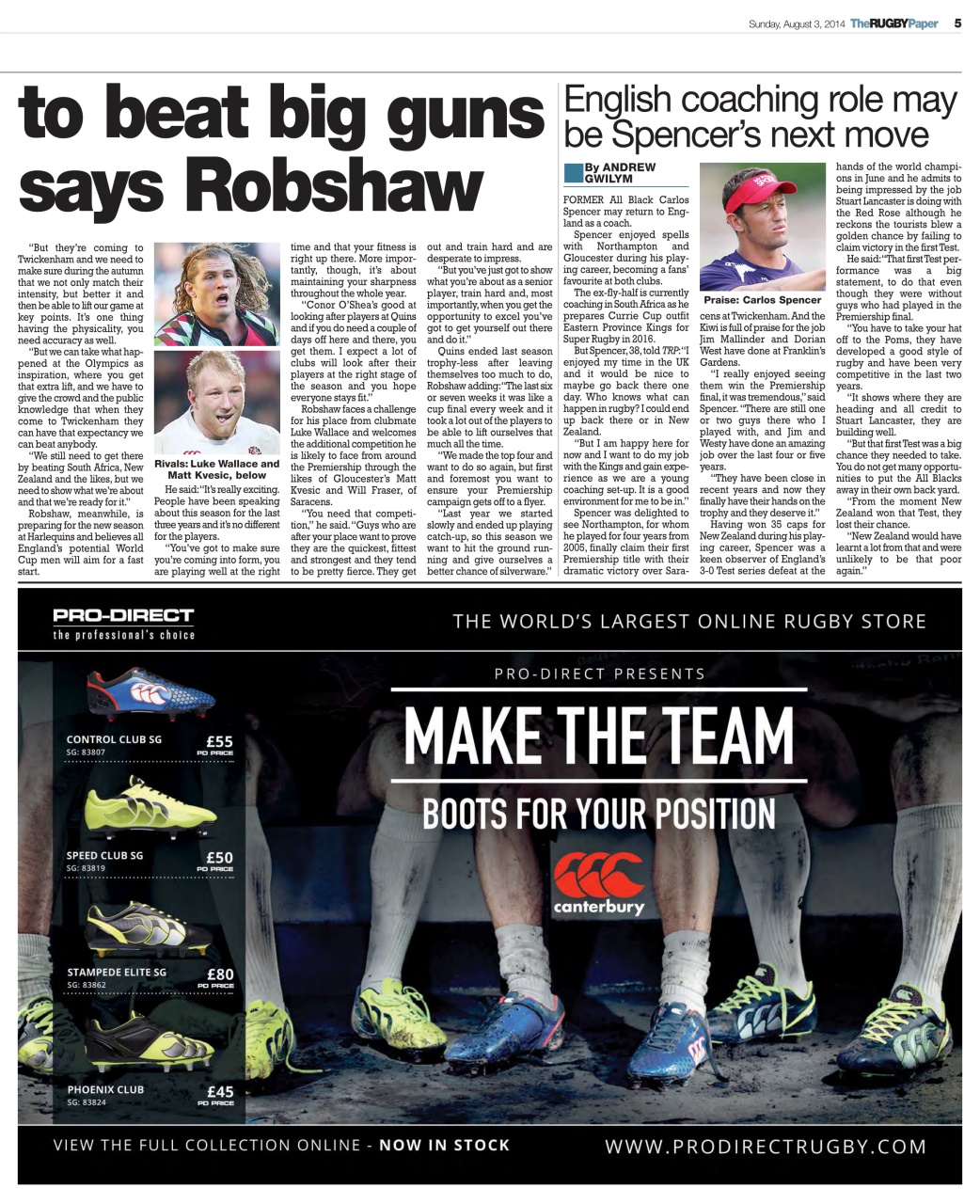 The Rugby Paper Preview Pages