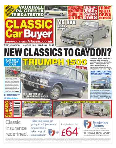 Classic Car Buyer issue No.240 New Classics to Gaydon?
