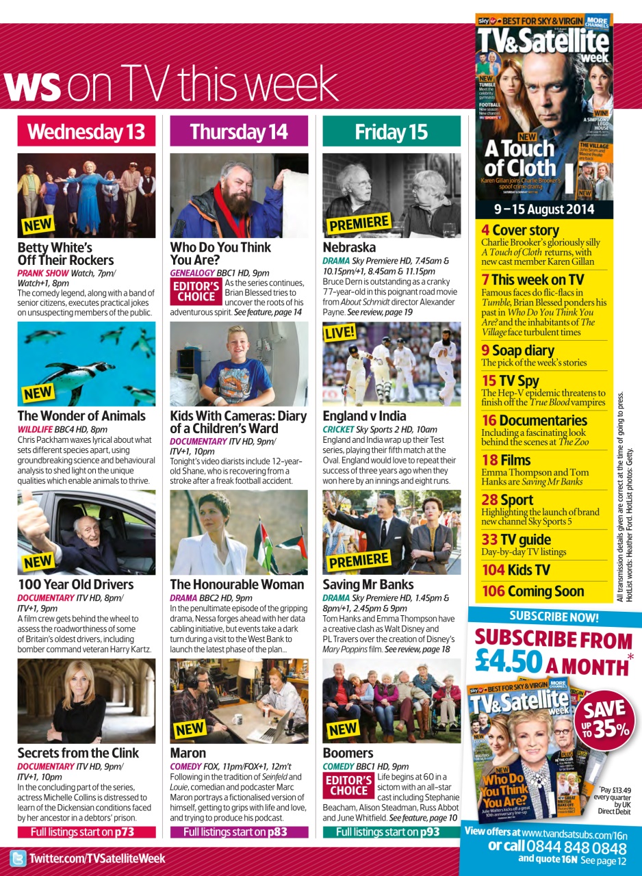 TV & Satellite Week Preview Pages