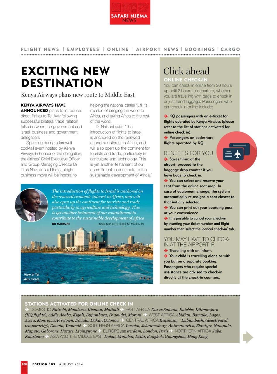 MSAFIRI – Kenya Airways Inflight Preview Pages