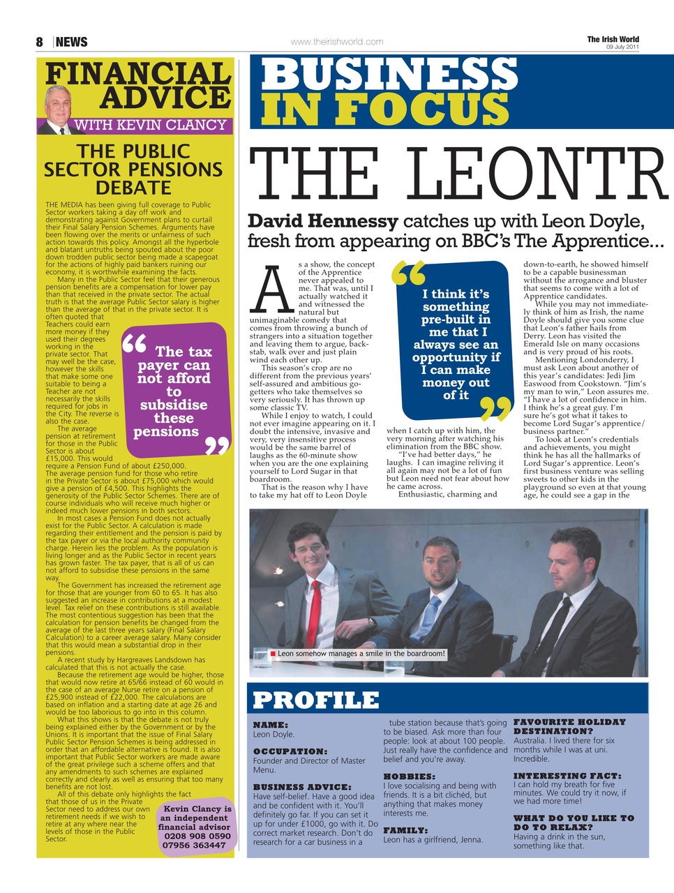 Irish World Preview Pages