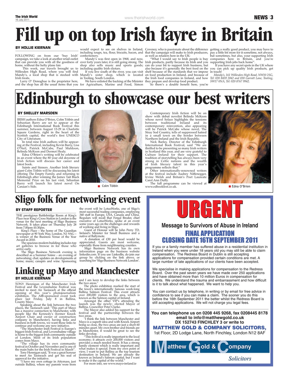 Irish World Preview Pages