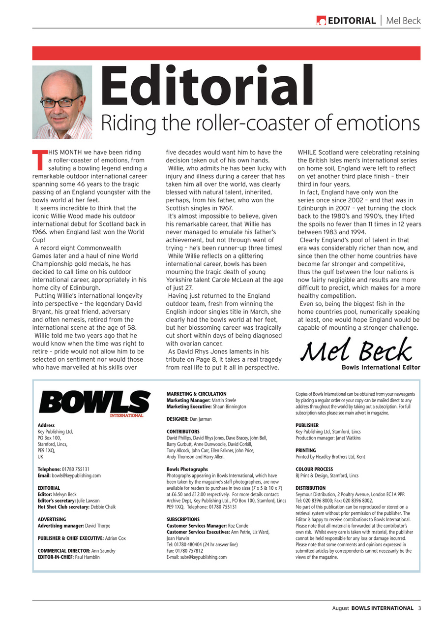 Bowls International Preview Pages