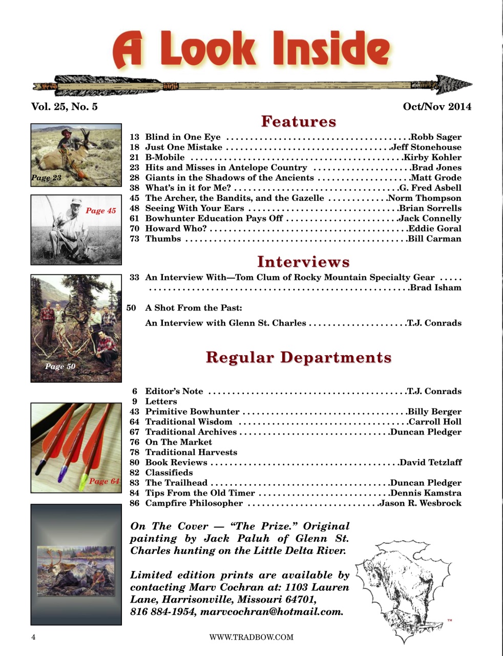 Traditional Bowhunter Magazine Preview Pages