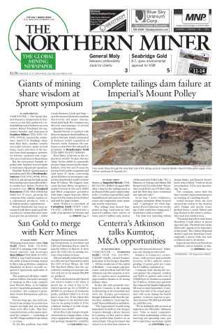 The Northern Miner issue Vol. 100 No. 26