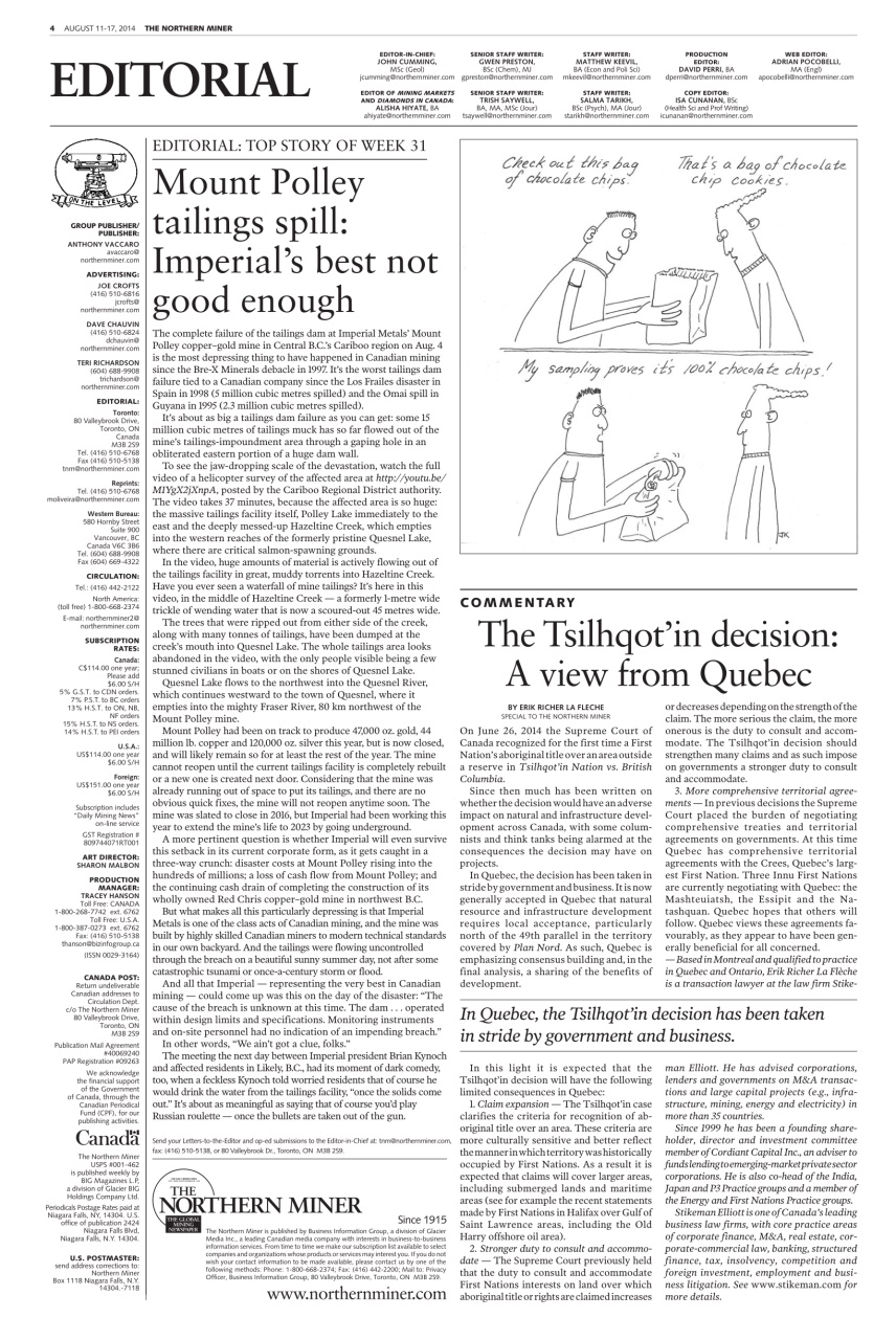 The Northern Miner Preview Pages