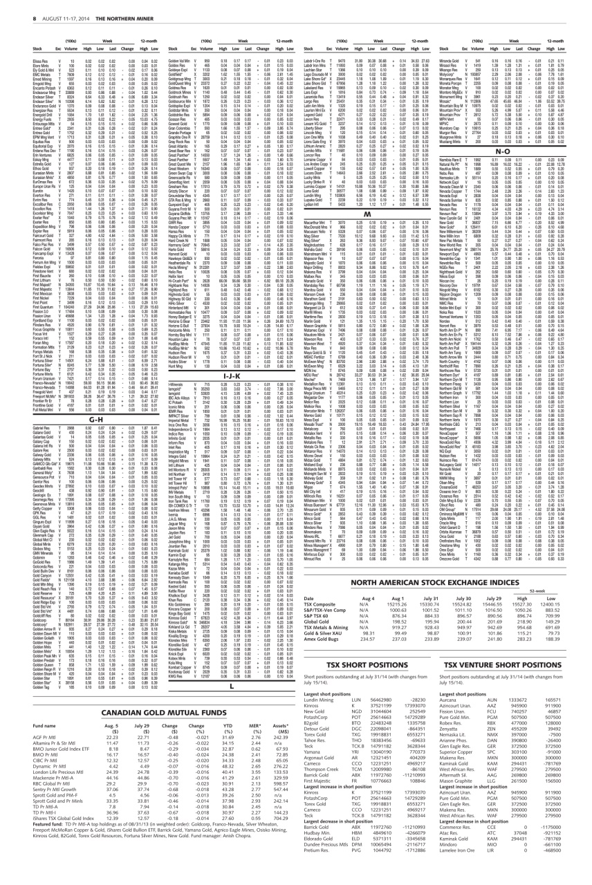 The Northern Miner Preview Pages
