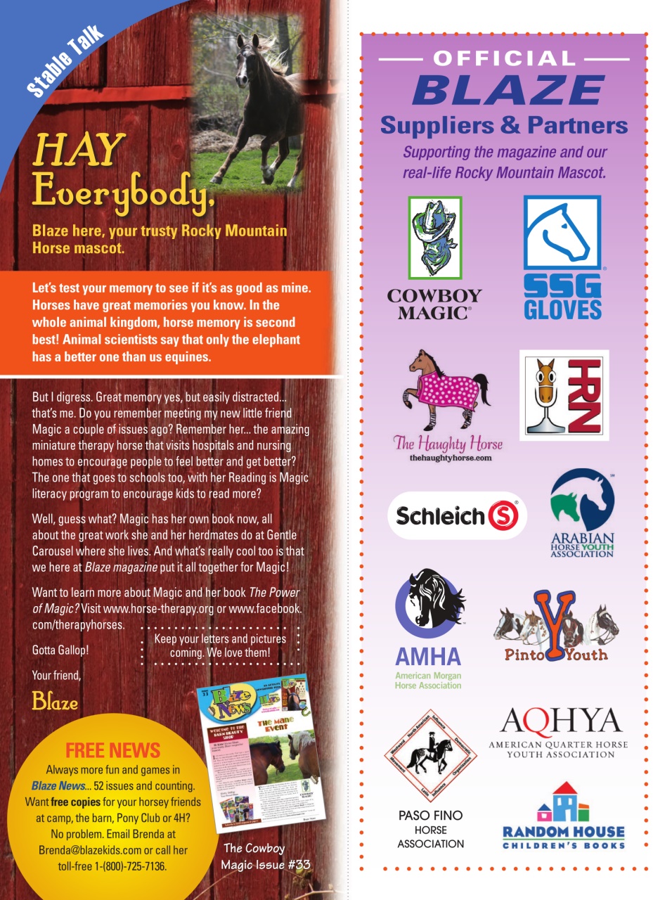 Blaze Magazine For Horse Crazy Kids Preview Pages