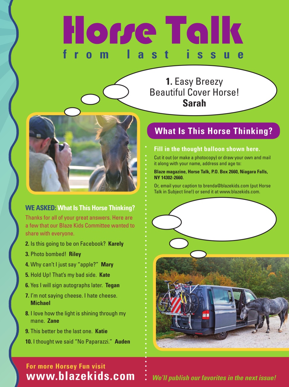 Blaze Magazine For Horse Crazy Kids Preview Pages