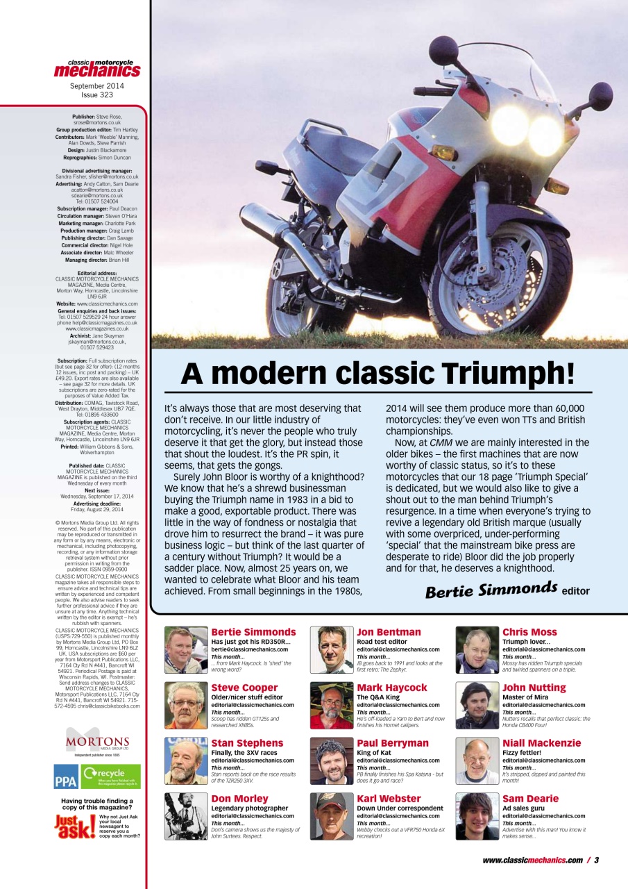 Classic Motorcycle Mechanics Preview Pages