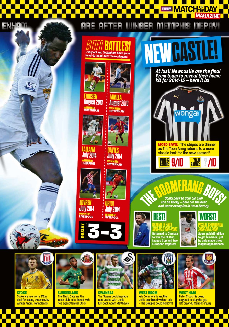 Match of the Day Preview Pages