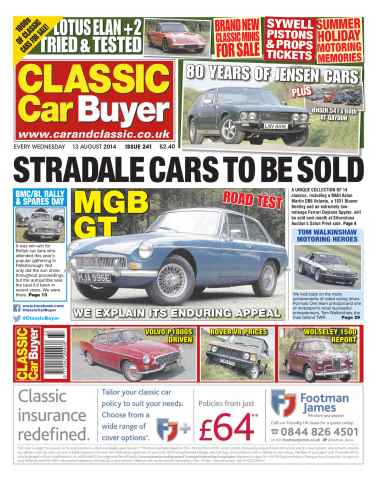 Classic Car Buyer issue No.241 Stradale Cars to be Sold!