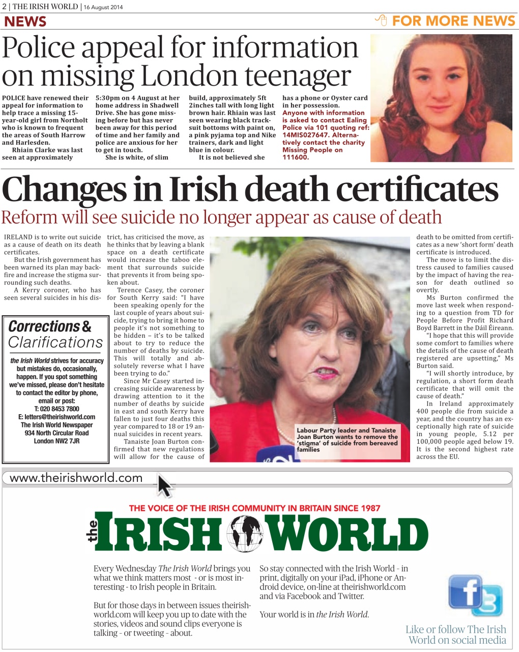 Irish World Preview Pages