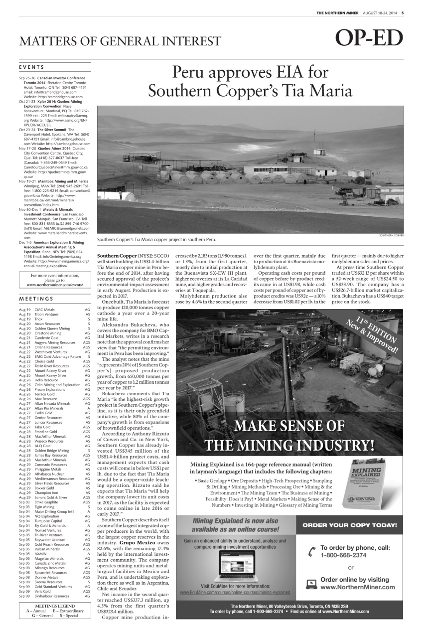 The Northern Miner Preview Pages