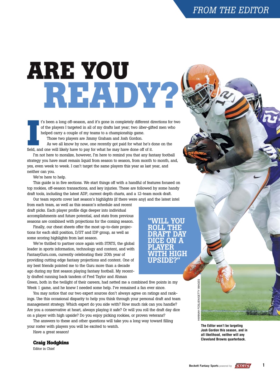 Beckett Football Magazine Preview Pages
