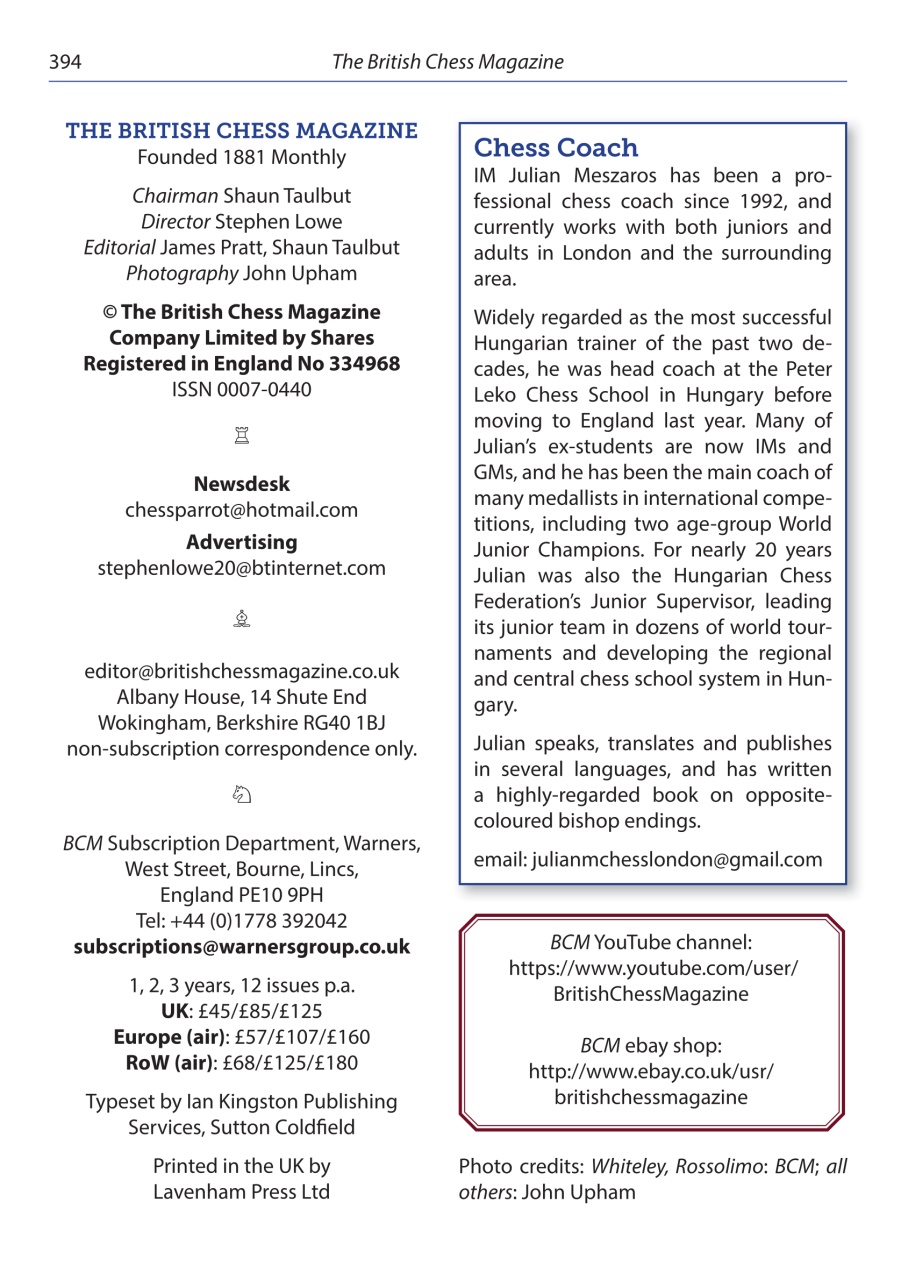 British Chess Magazine Preview Pages