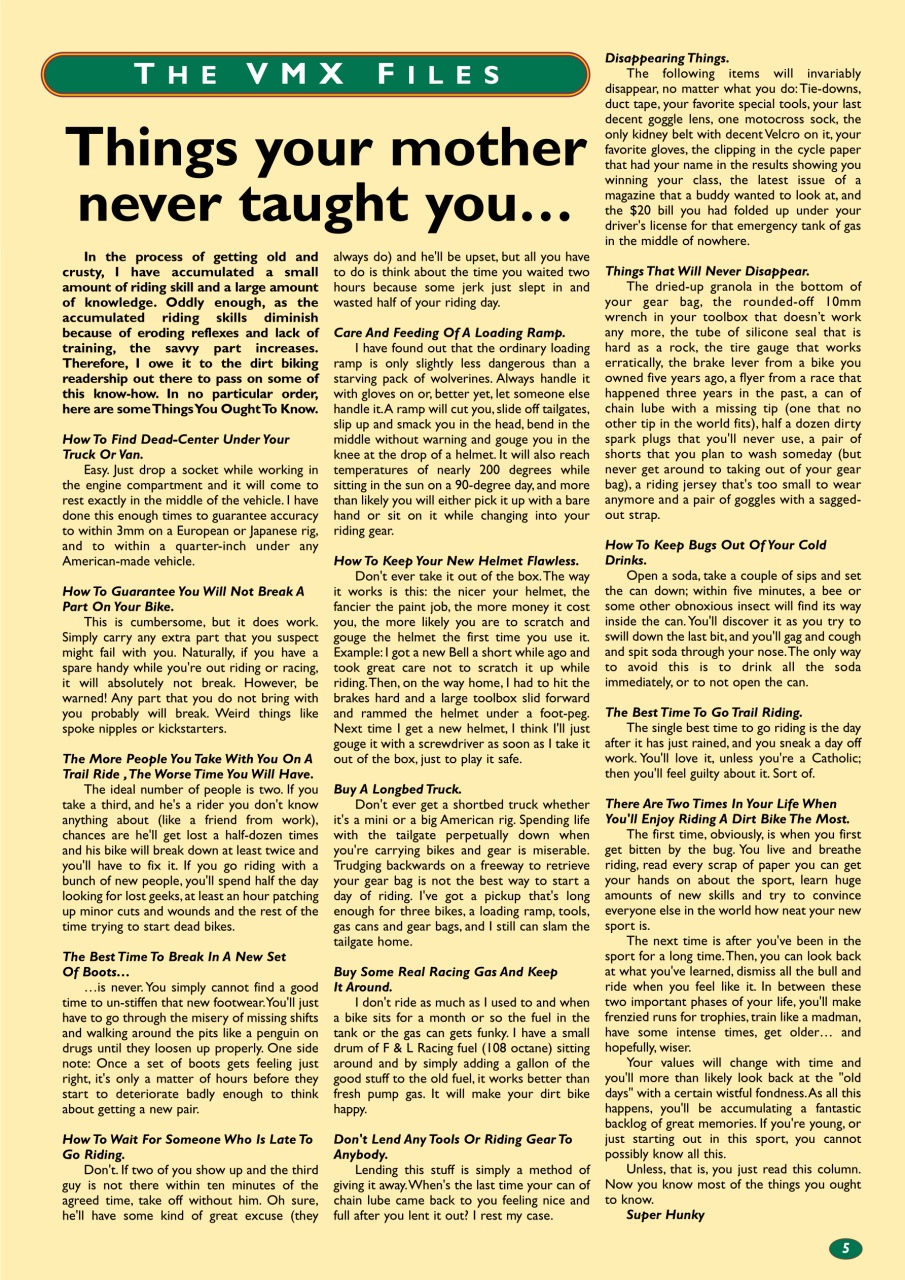 VMX Magazine Preview Pages