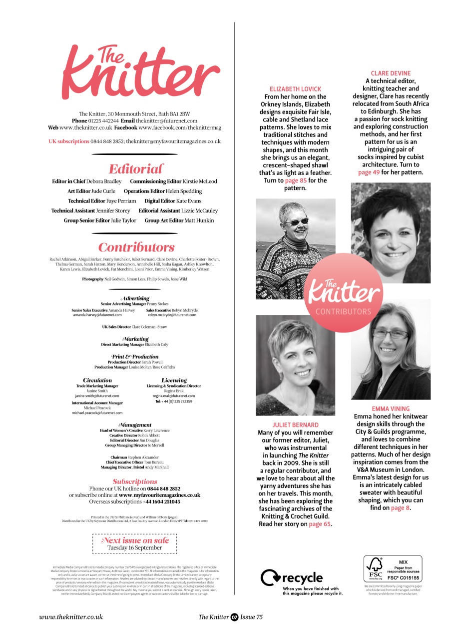 The Knitter Preview Pages