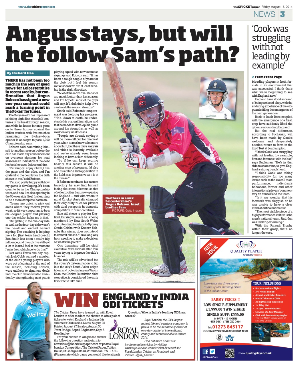 The Cricket Paper Preview Pages