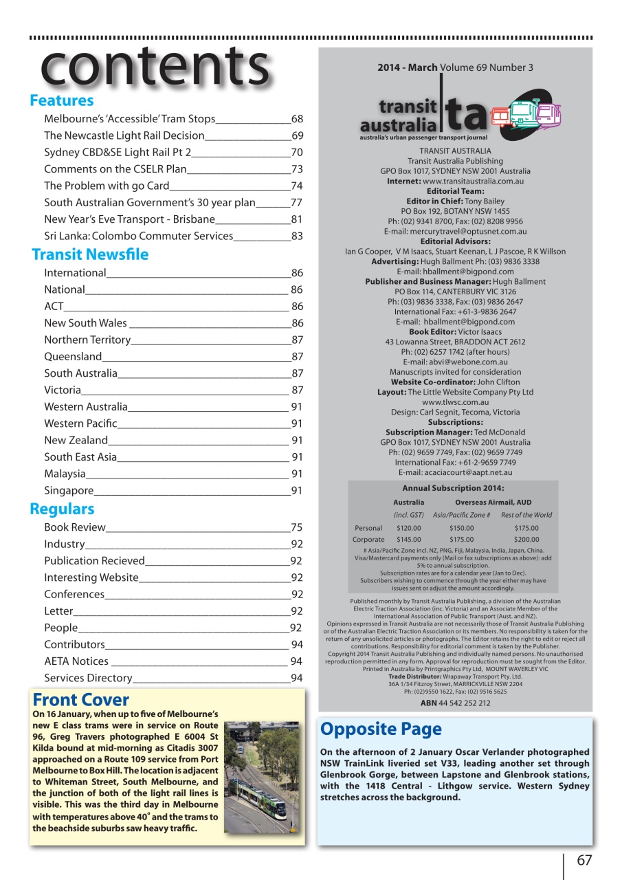 Transit Australia Preview Pages