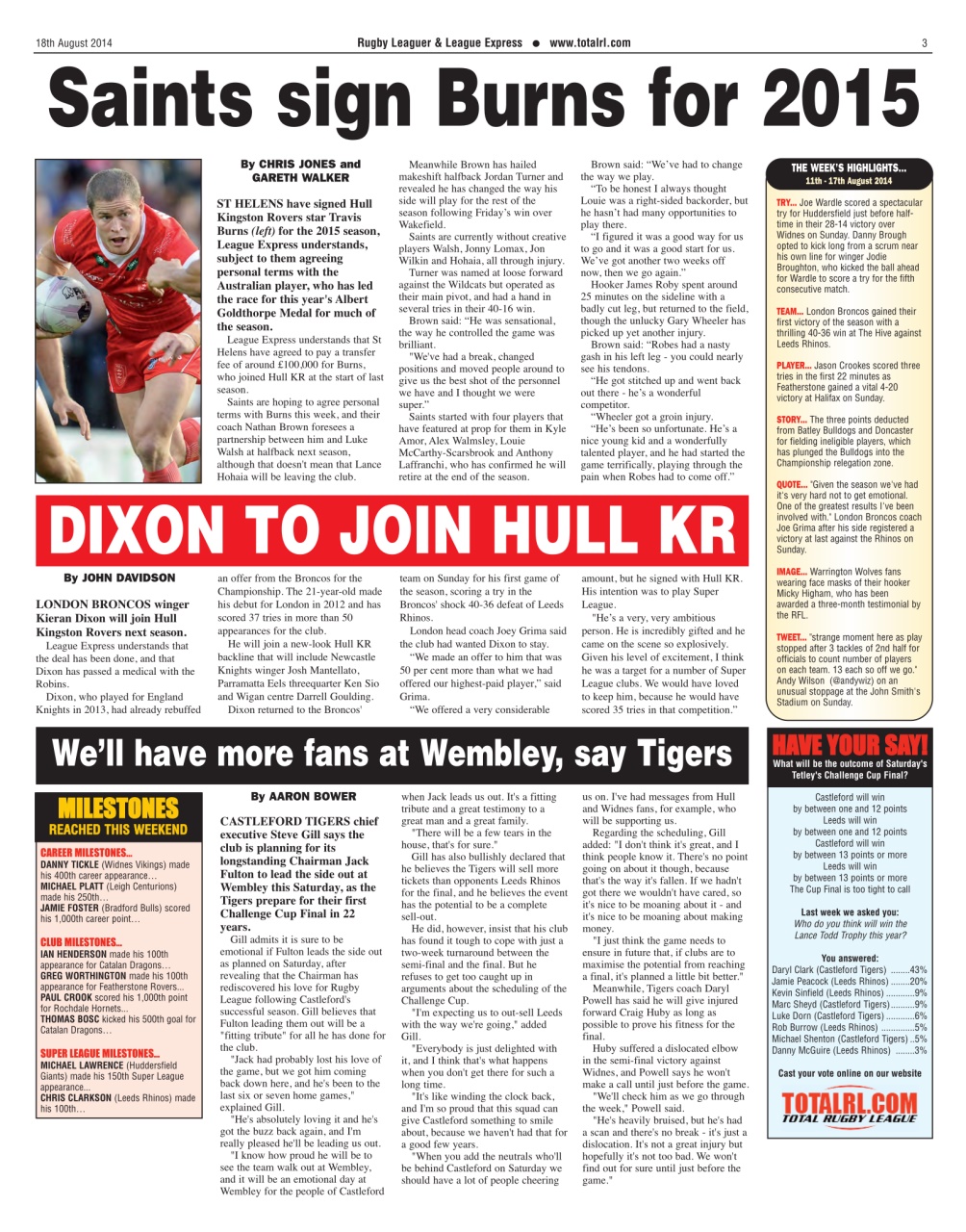 League Express Preview Pages