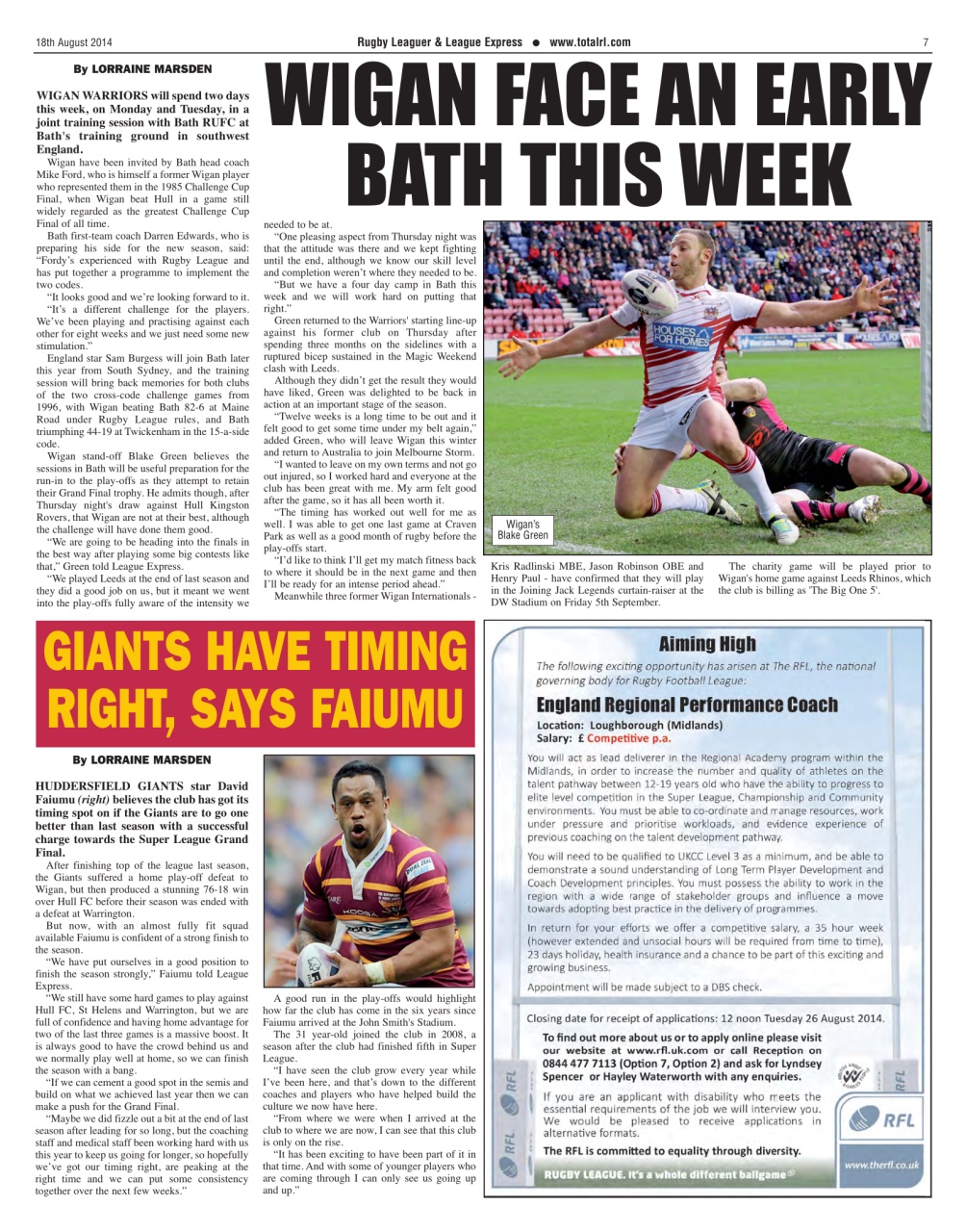 League Express Preview Pages