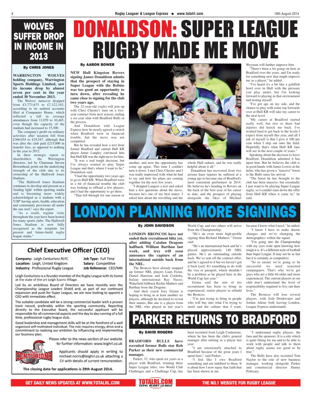 League Express Preview Pages