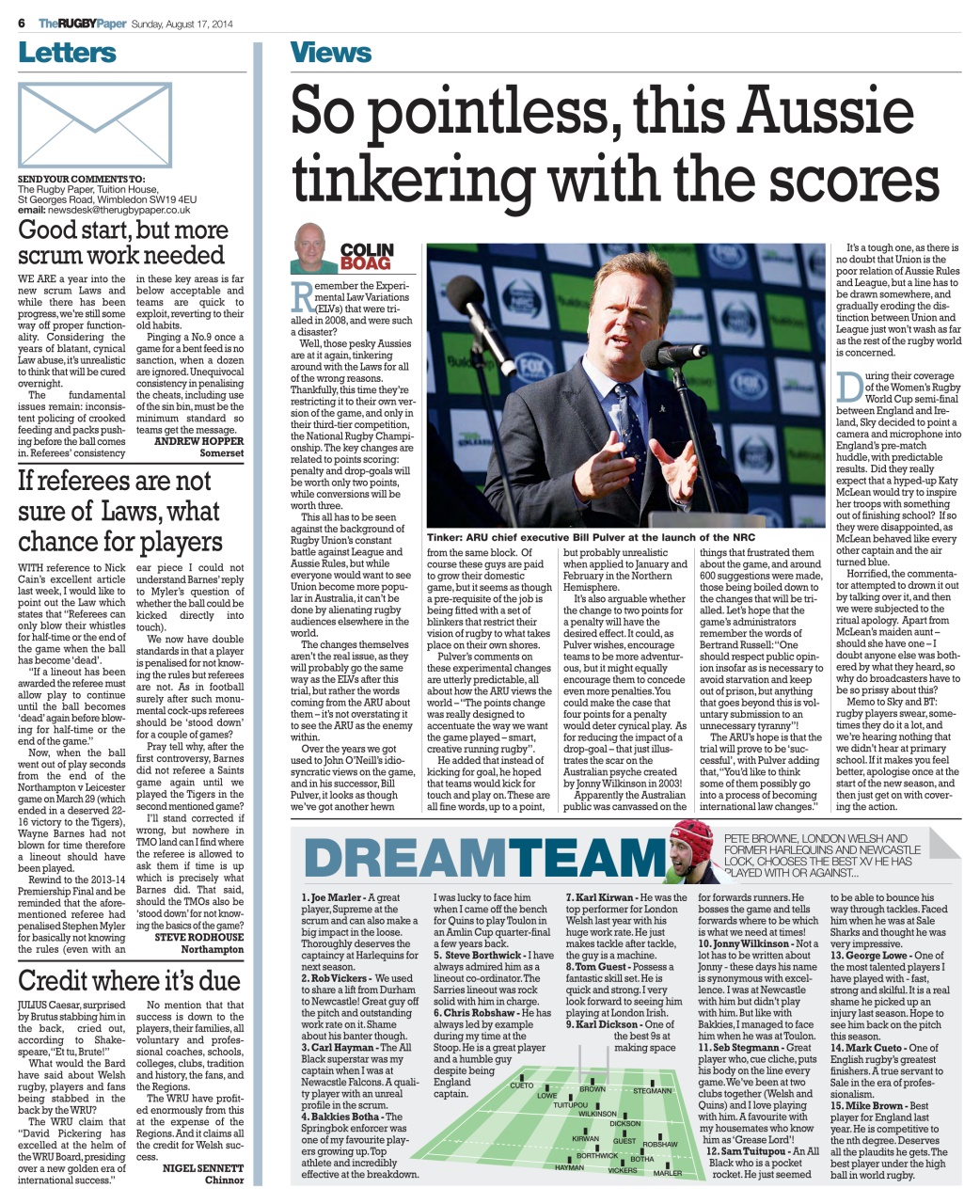 The Rugby Paper Preview Pages