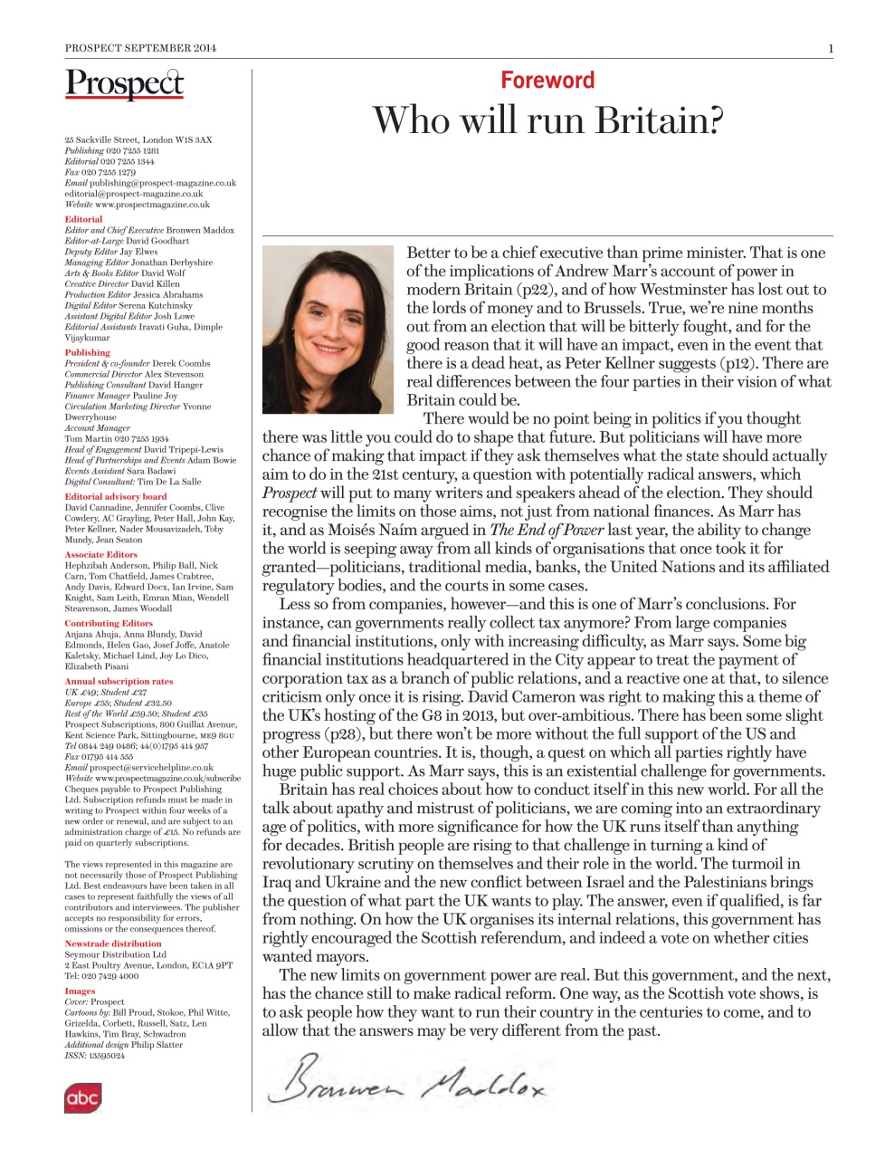 Prospect Magazine Preview Pages