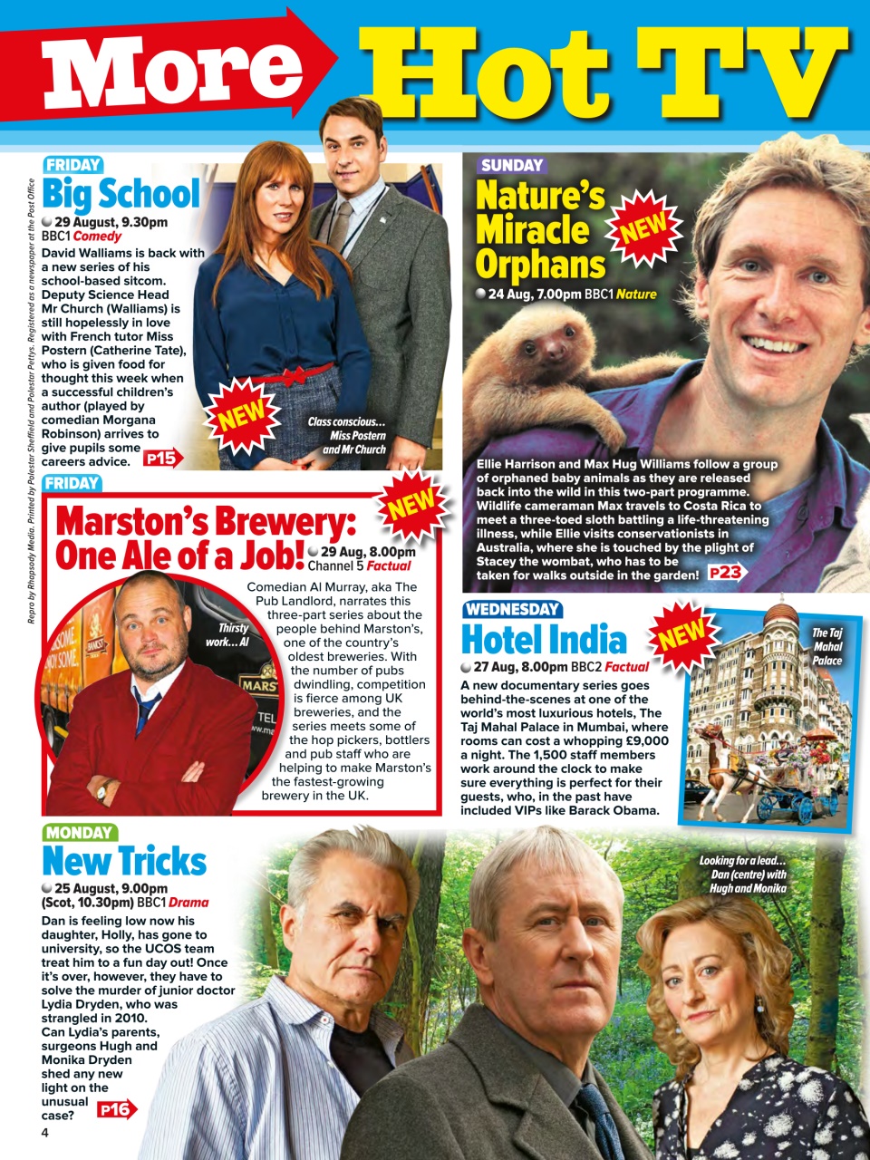 What's on TV Preview Pages