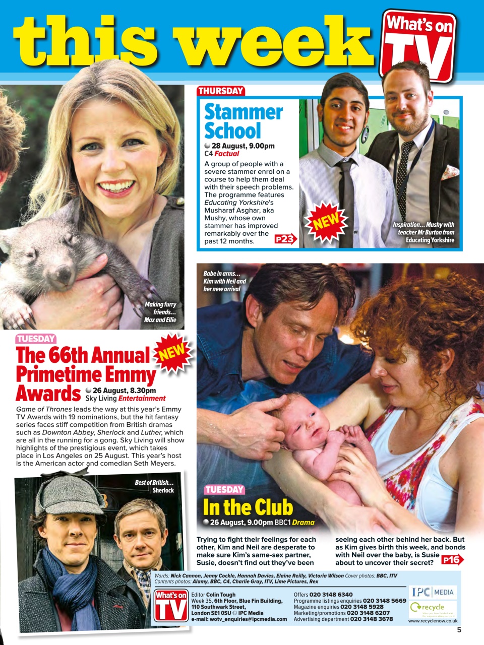 What's on TV Preview Pages