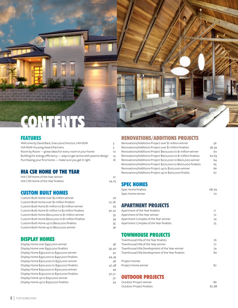 HIA Top Homes Preview Pages