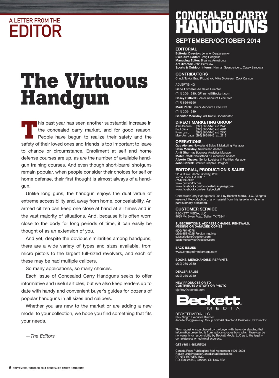 Concealed Carry Handguns Preview Pages