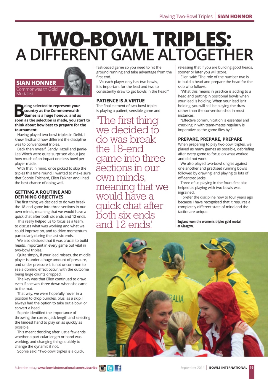Bowls International Preview Pages