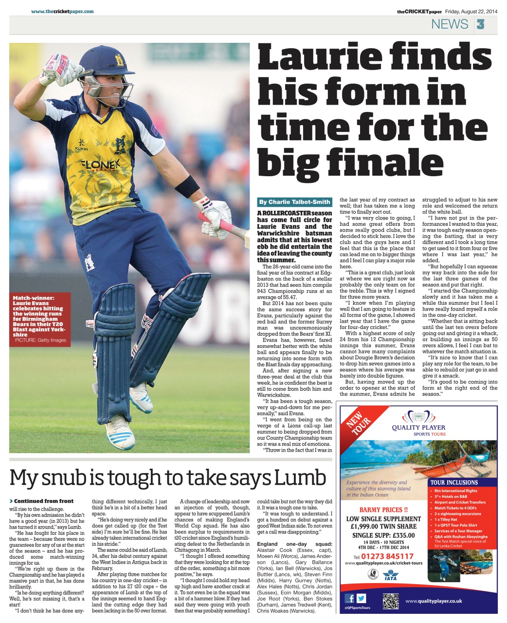 The Cricket Paper Preview Pages