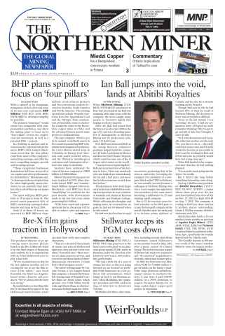 The Northern Miner issue Vol. 100 No. 28