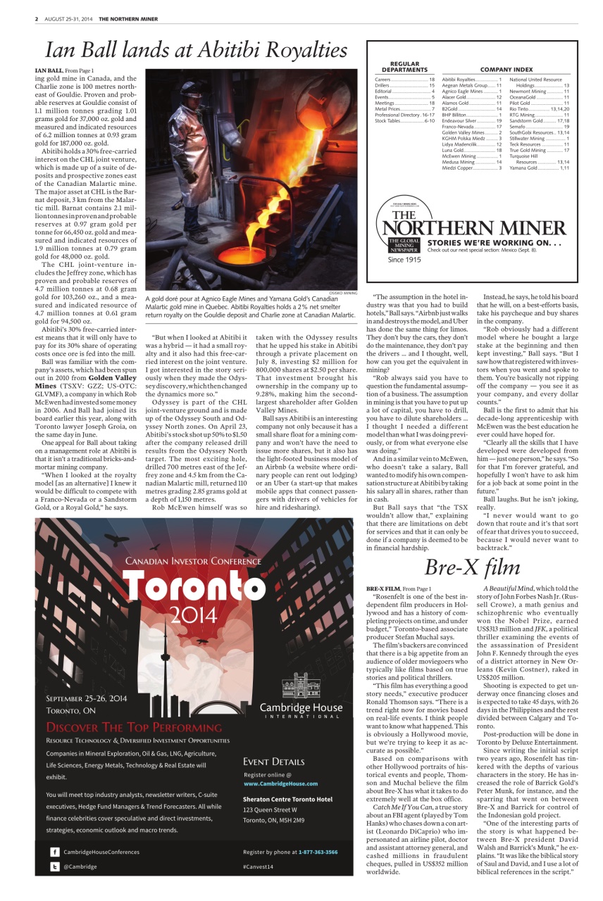 The Northern Miner Preview Pages